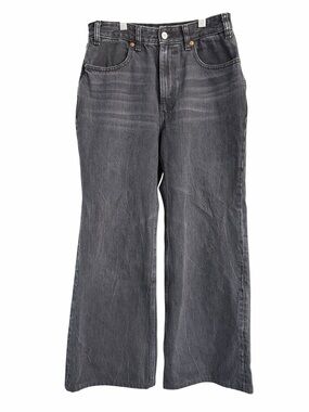 Abercrombie & Fitch Annie Wide Leg High-Rise Jeans in Washed Black